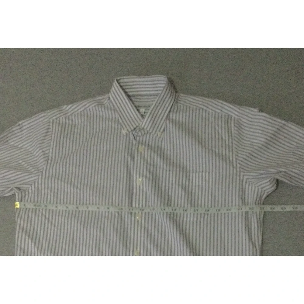 Vtg Peter Millar Shirt Men Size Large Purple white striped Button Up Long Sleeve - Picture 11 of 11